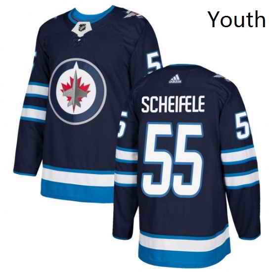 Youth Adidas Winnipeg Jets 55 Mark Scheifele Premier Navy Blue Home NHL Jersey